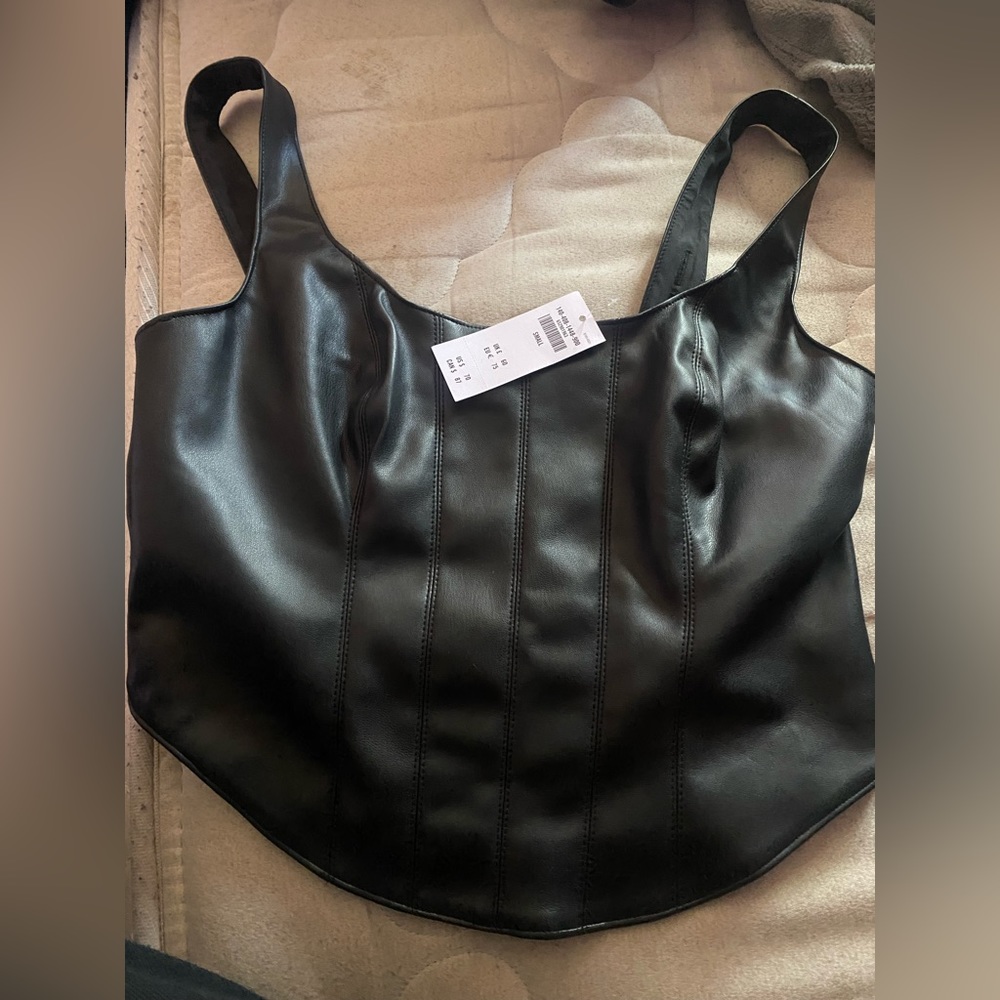 FREE ABERCROMBIE BLACK LEATHER TOP
